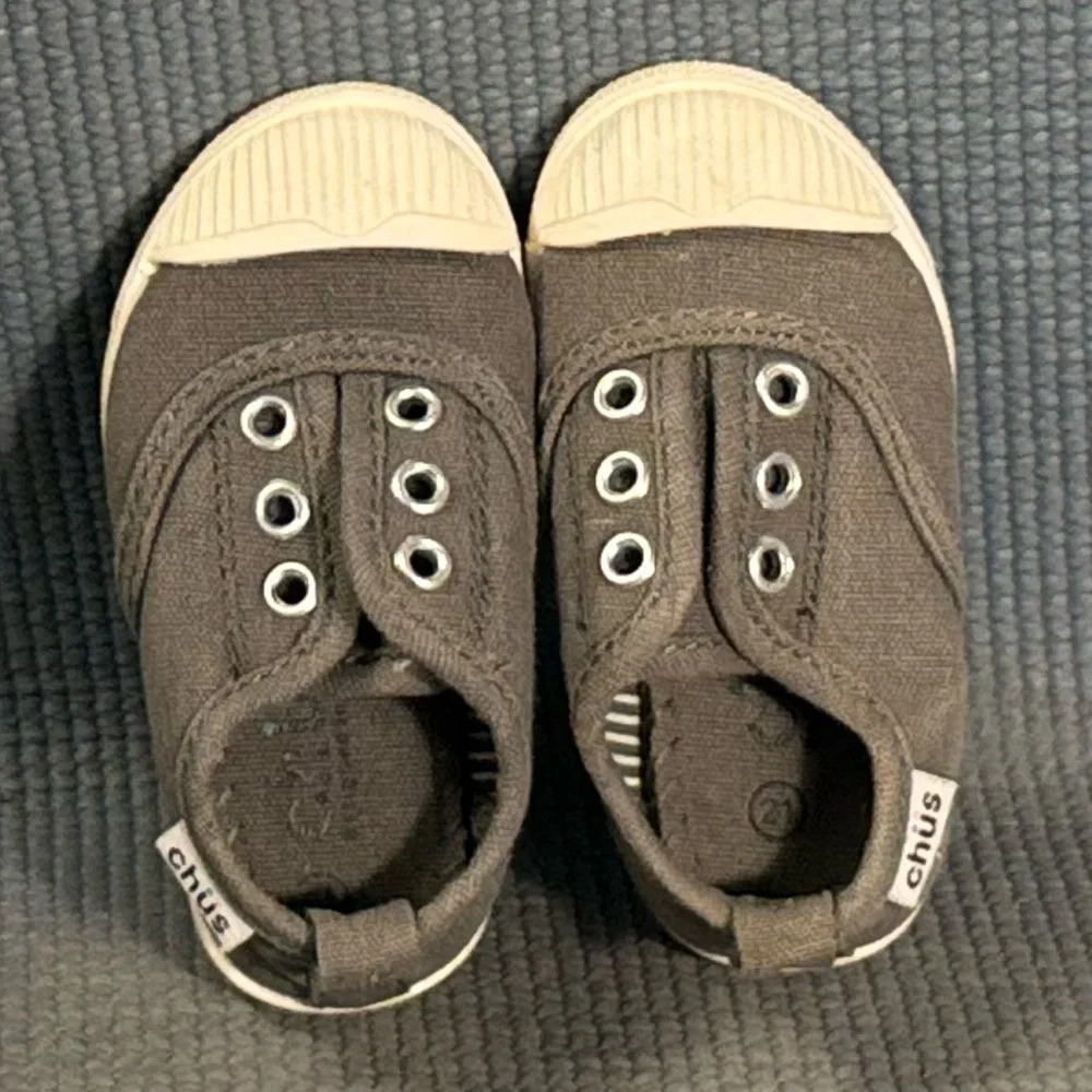CHÜS Dylan Gray Canvas Lace-Up Slip On Shoes Size‎ 5.5C US 21 EU